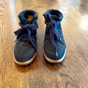 Black suede Isabel Marant Etoile wedge sneakers